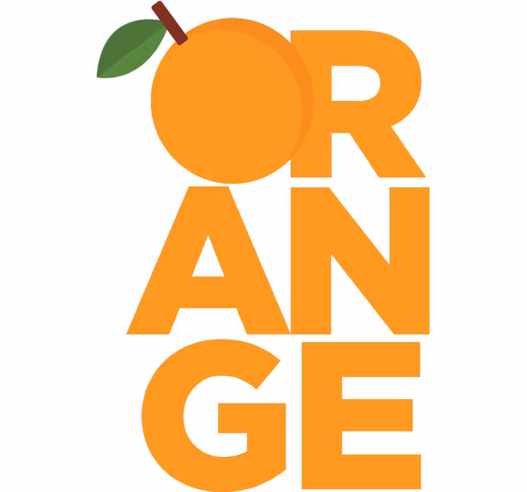 Store enrouleur orange avec texte orange autocollant - TenStickers
