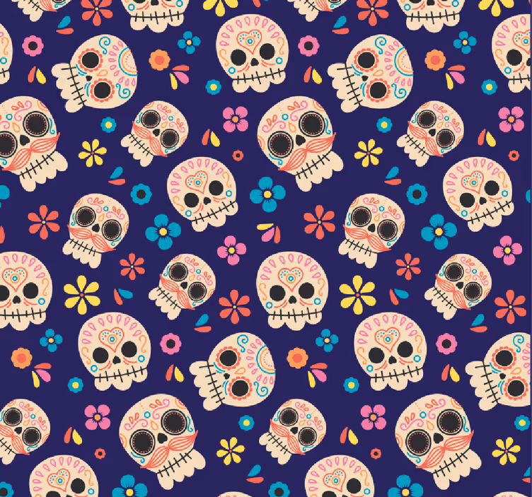 Store enrouleur chambre ado têtes de mort mexicaines - TenStickers
