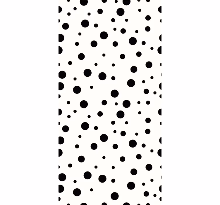 Store enrouleur chambre ado motif pois noir et blanc - TenStickers