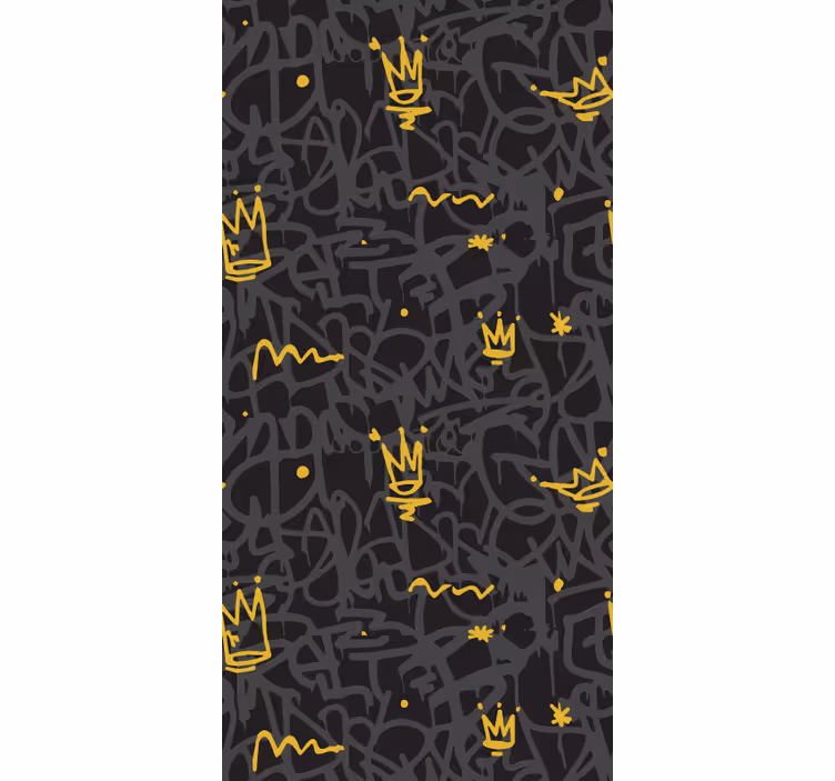 Store enrouleur chambre ado couronne graffiti or noir - TenStickers