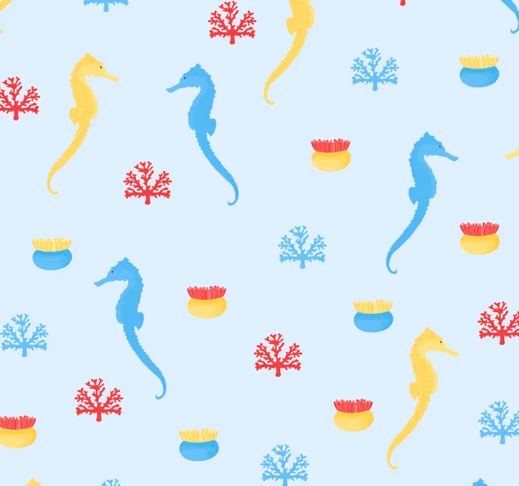 Store enrouleur chambre ado cheval marin et corail - TenStickers