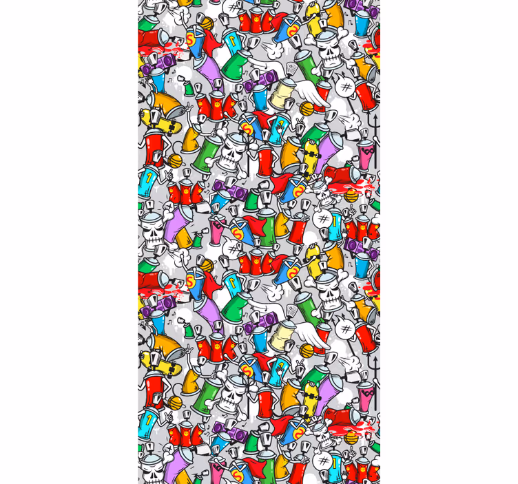Store enrouleur chambre ado canettes de graffiti colorées - TenStickers