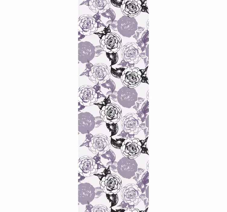 Store enrouleur chambre ado motif fleurs violettes et noires - TenStickers