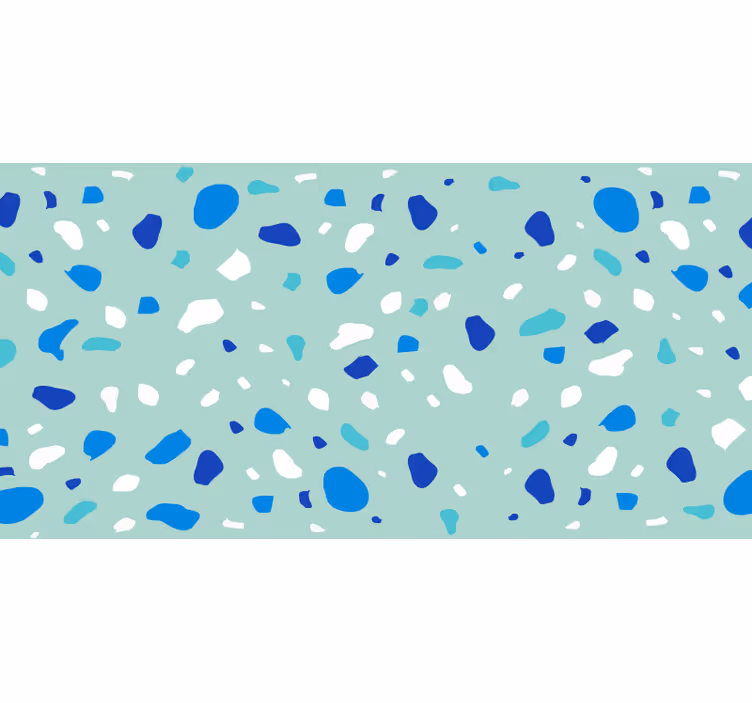 Store enrouleur salle de bain tonalités bleues terrazzo - TenStickers
