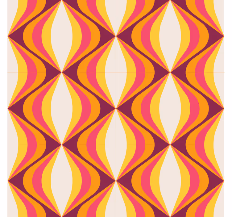 Store enrouleur classique vague orange rétro - TenStickers