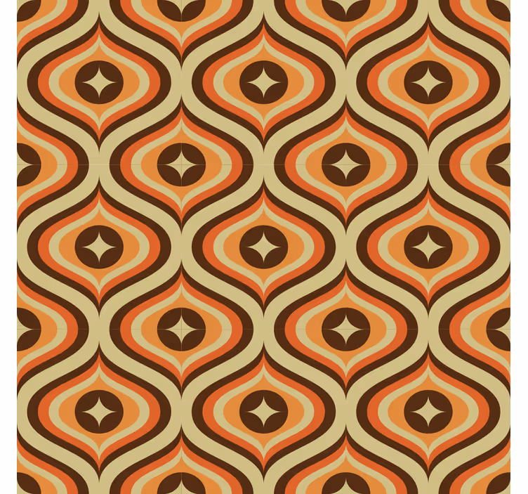 Store enrouleur classique rétro orange et marron - TenStickers