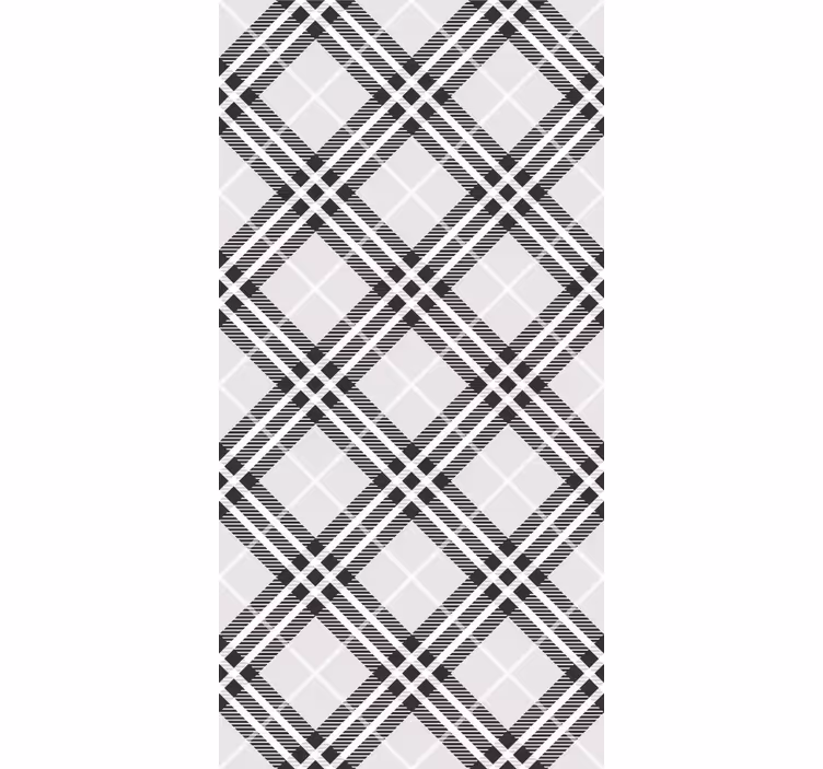 Store enrouleur classique tartan écossais noir et blanc - TenStickers