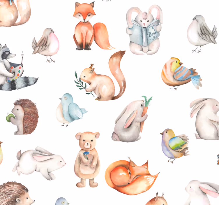 Store enrouleur chambre bébé forêt mignonne enfants - TenStickers