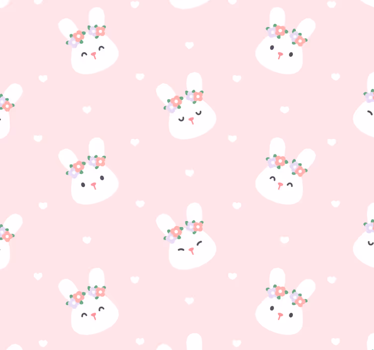 Store enrouleur chambre bébé lapins mignons sur fond rose - TenStickers