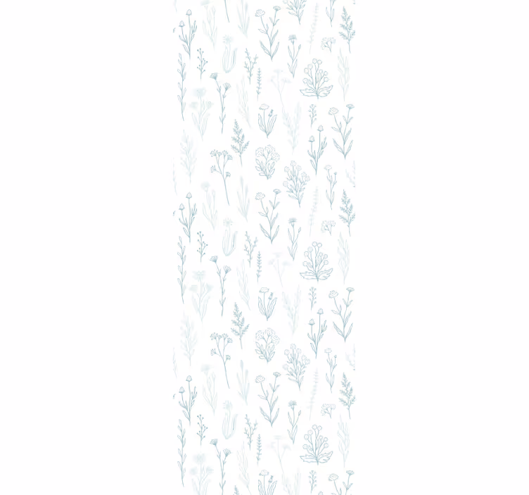 Store enrouleur couloir fleurs sur fond blanc - TenStickers