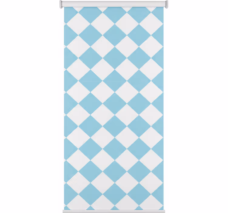 Store enrouleur couloir design à carreaux bleus et blancs - TenStickers