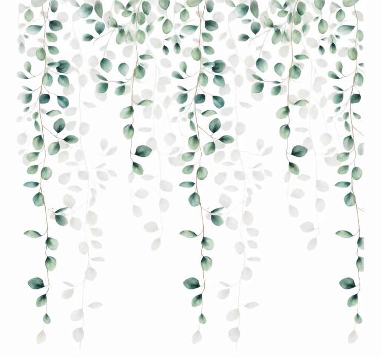 Store enrouleur vert feuilles suspendues - TenStickers