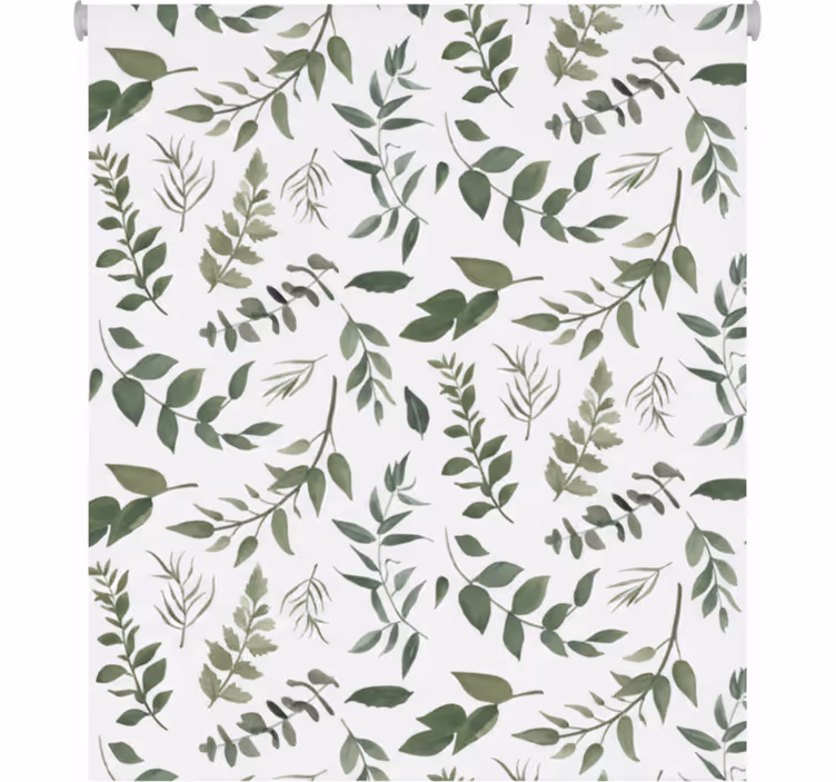 Store enrouleur salon motif feuilles claires 40 - TenStickers