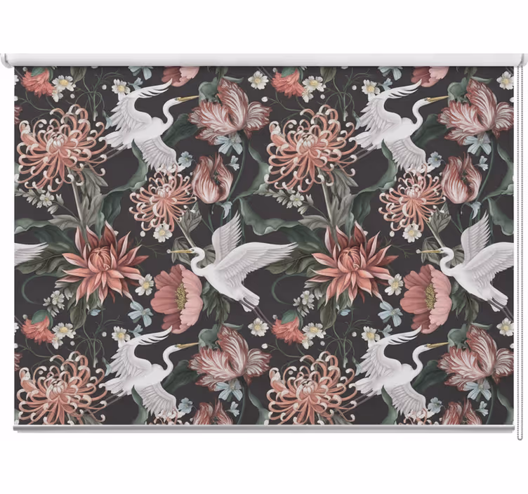 Store enrouleur balcon hérons et fleurs - TenStickers
