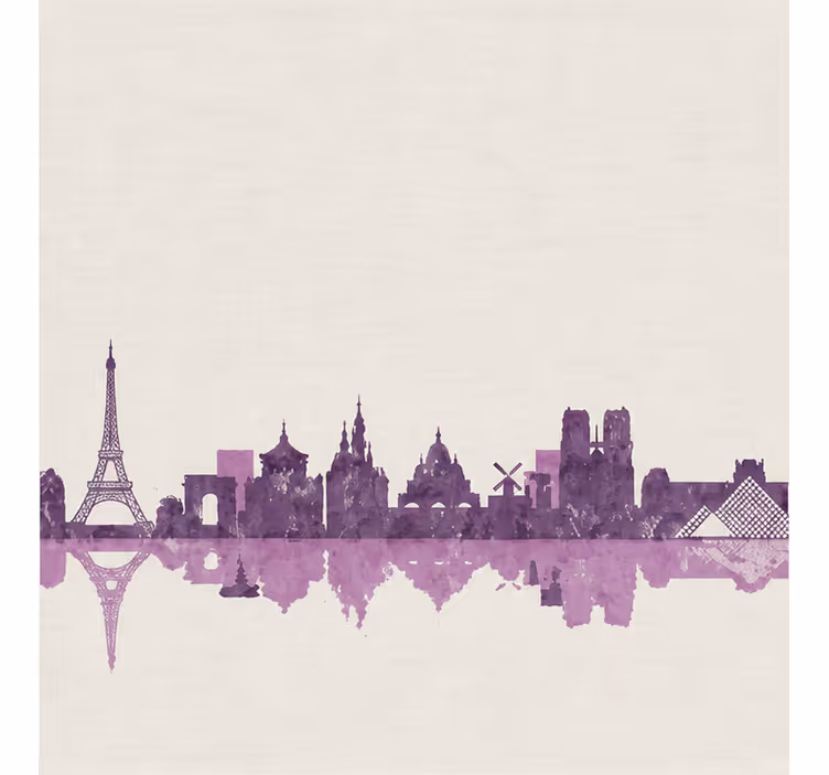 Store enrouleur violet skyline de paris - TenStickers