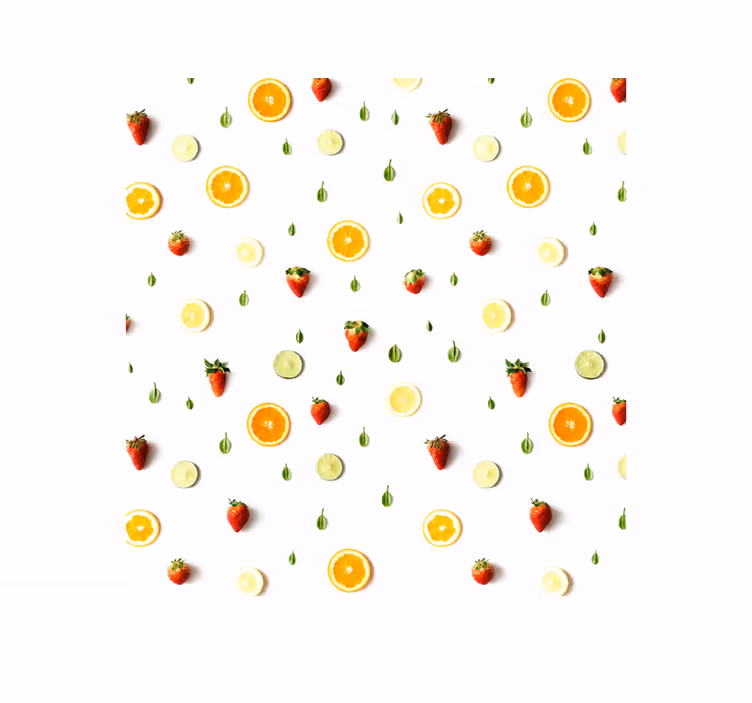 Store enrouleur jaune motif fruits réalistes - TenStickers