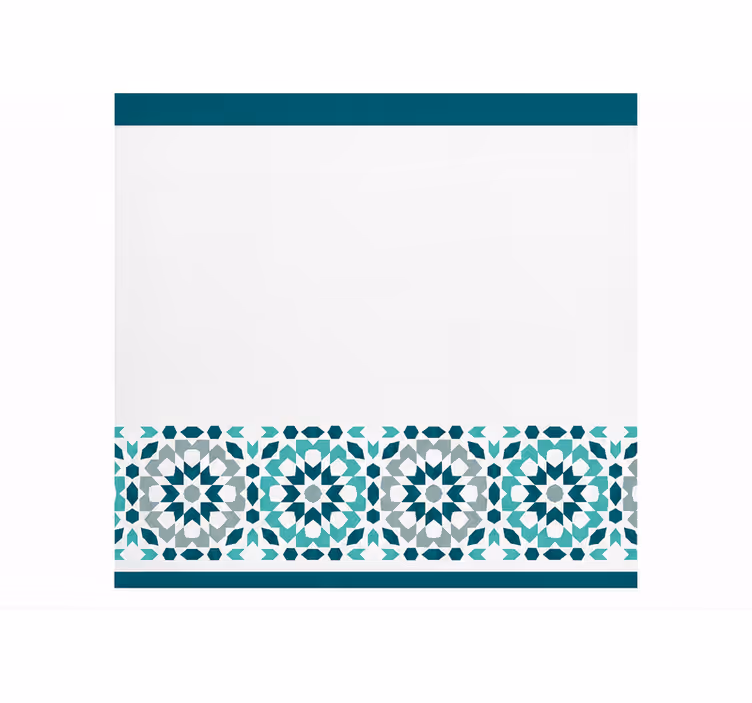 Store enrouleur cuisine motif bord carré sarcelle - TenStickers