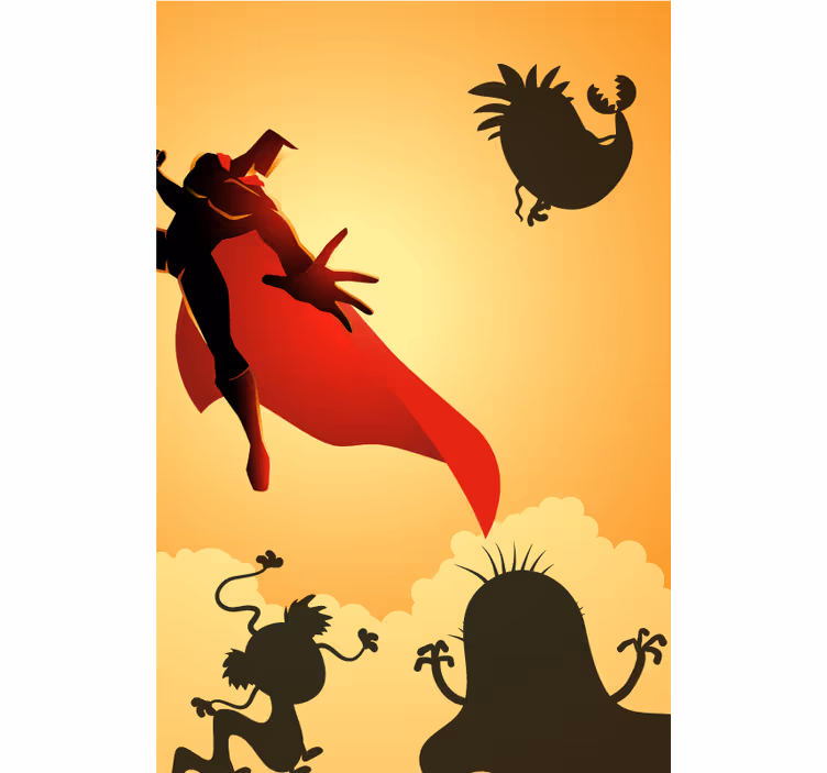 Store enrouleur super héro aventure de silhouette héroïque - TenStickers
