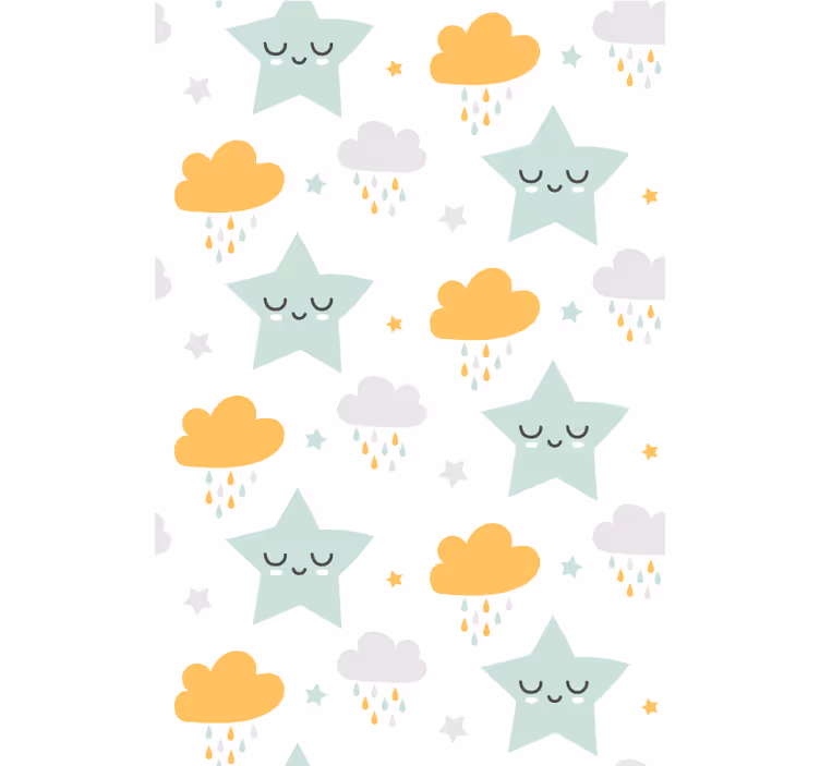 Store enrouleur chambre bébé motif de nuages endormis - TenStickers