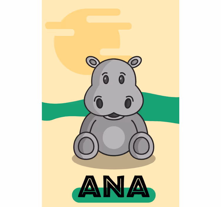 Store enrouleur animaux hippopotame personnalisable - TenStickers