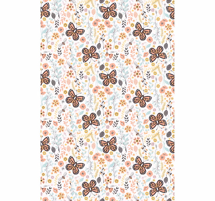 Store enrouleur fleur modèle de jardin de papillons - TenStickers