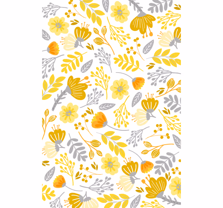Store enrouleur fleur salon jaunes cuisine - TenStickers