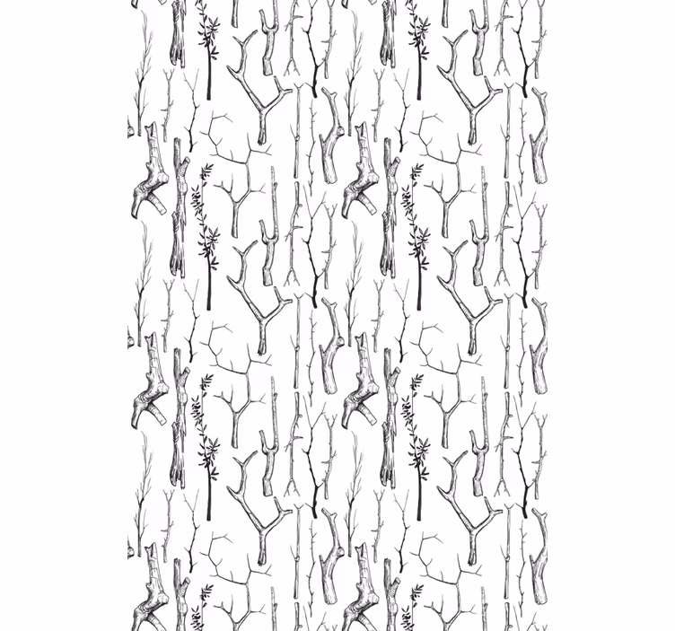 Store de fenêtre arbre troncs gris - TenStickers