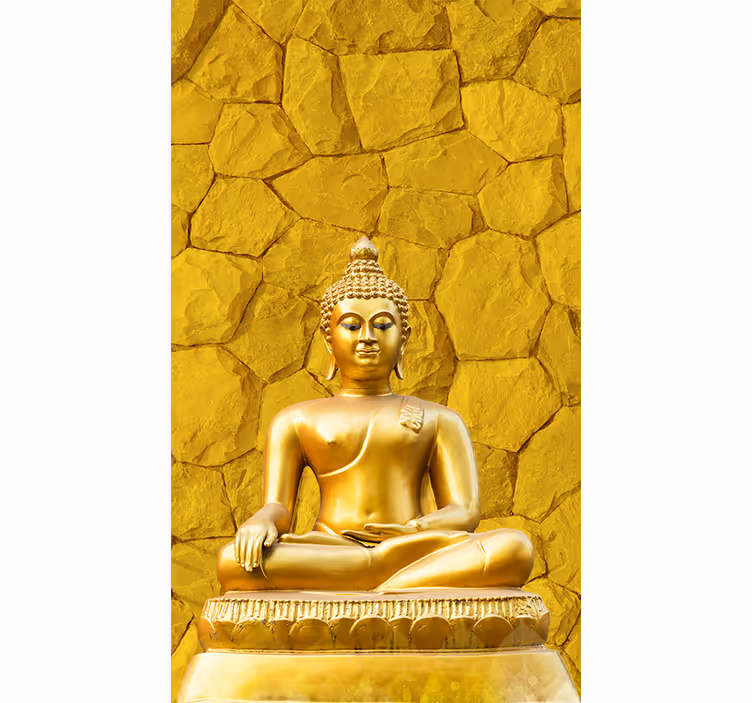Store enrouleur salon style zen bouddha doré - TenStickers