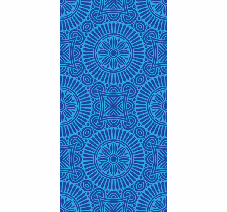 Store enrouleur salon tons bleus mandala - TenStickers