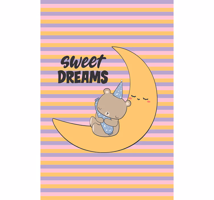 Store enrouleur chambre bébé ours endormi au clair de lune - TenStickers