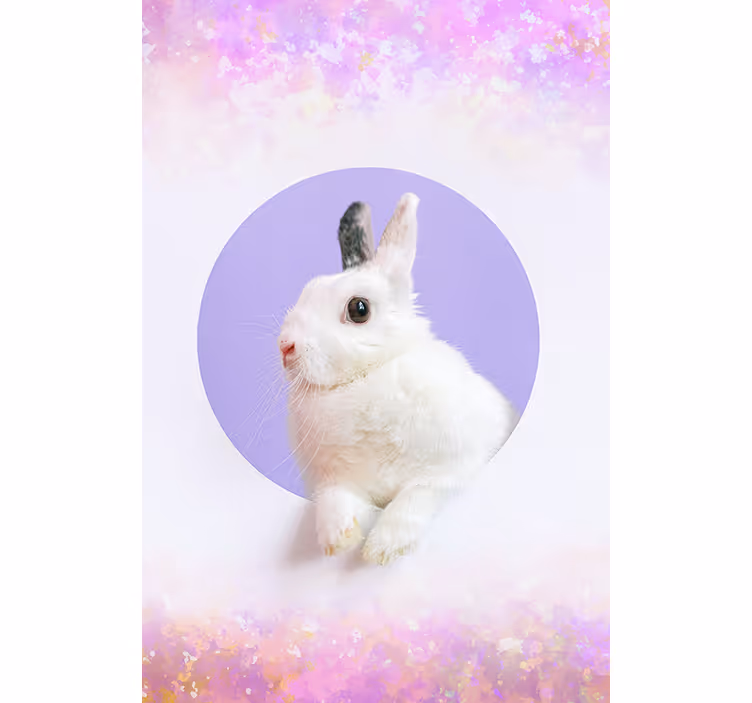 Store enrouleur animaux portrait violet de lapin - TenStickers