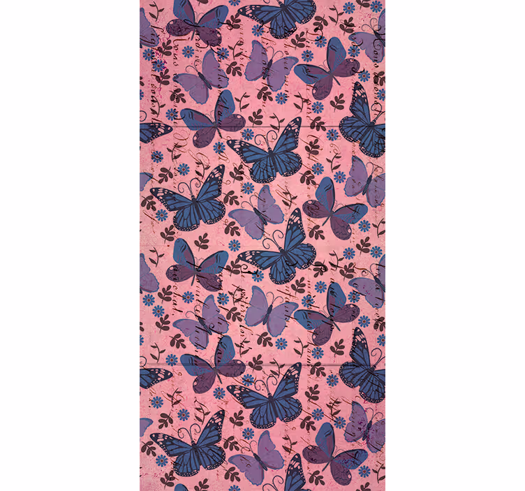 Store enrouleur papillons fond rose - TenStickers