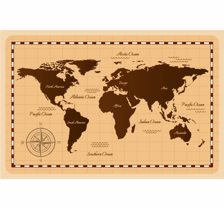 Store enrouleur carte du monde style vintage - TenStickers
