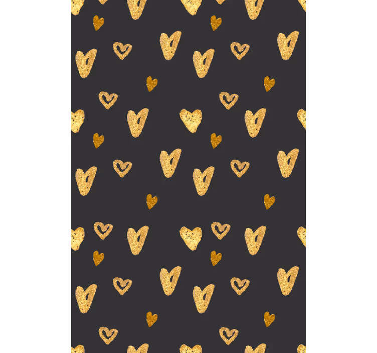 Store enrouleur romantique motif cœurs dorés - TenStickers