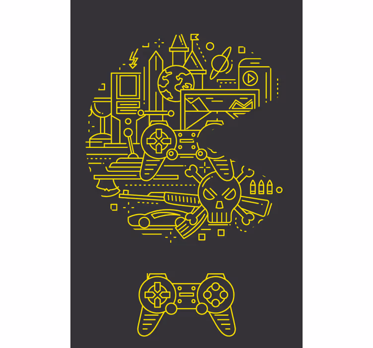 Stores monstres Jeu de pac jaune - TenStickers