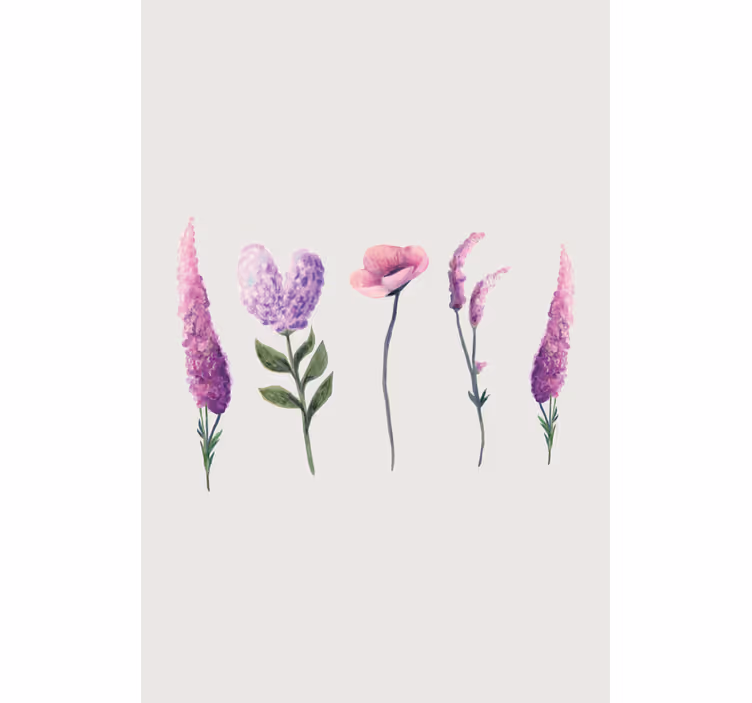 Stores fleurs Dessins de fleurs violettes - TenStickers
