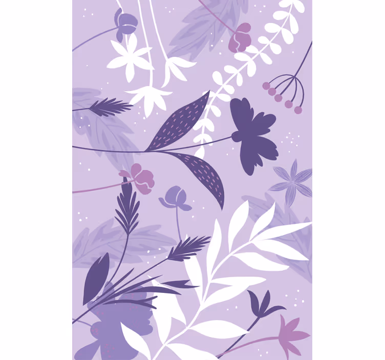 Store enrouleur cuisine avec  fleurs violettes - TenStickers