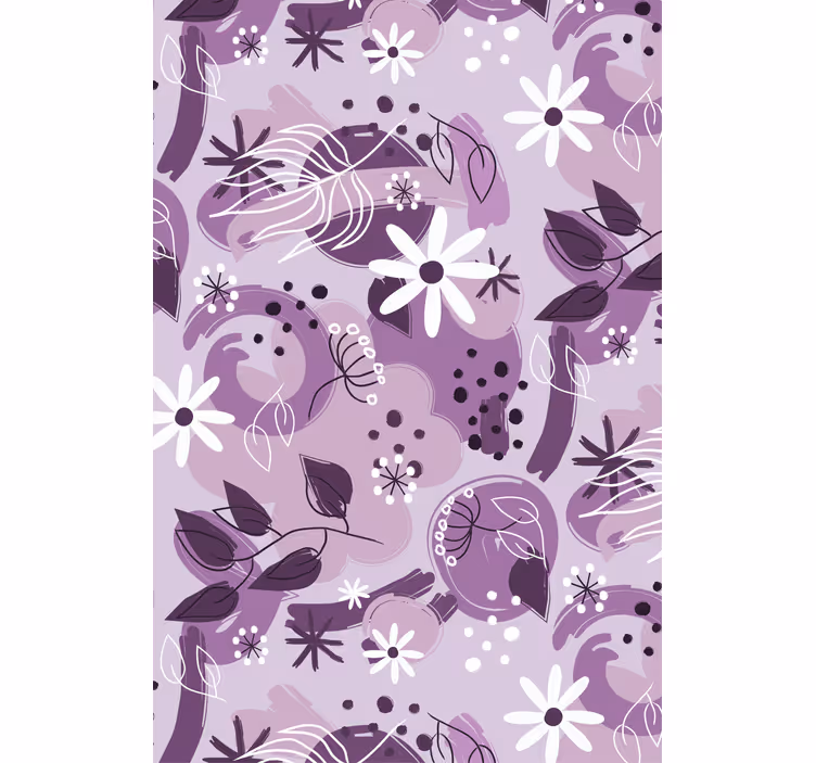 Store enrouleur  cuisine avec fleurs Violet différent - TenStickers