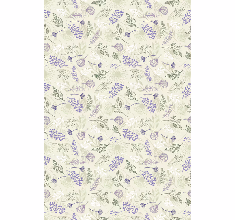 Stores fleurs Fleurs violettes sur fond vert - TenStickers