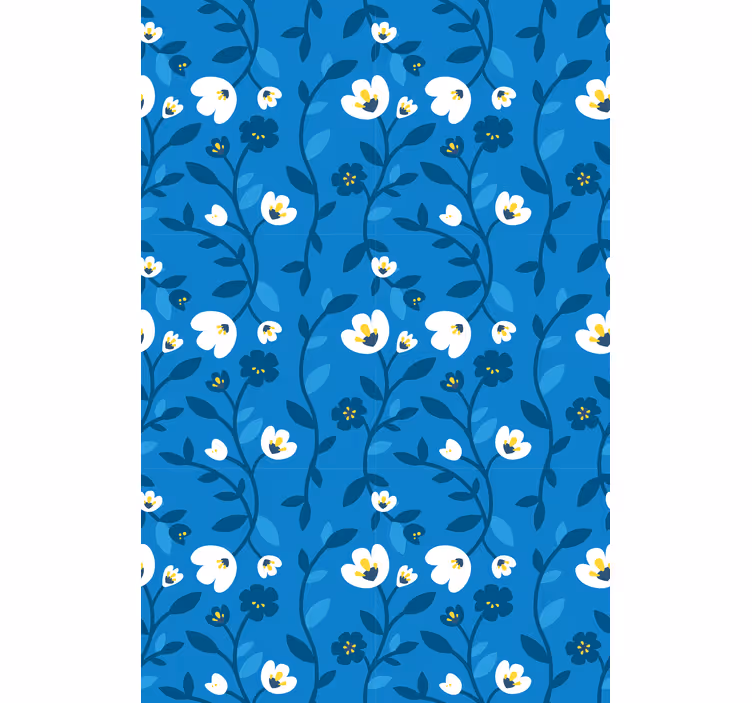 Store enrouleur fleurs et plantes thème bleu ascendant - TenStickers