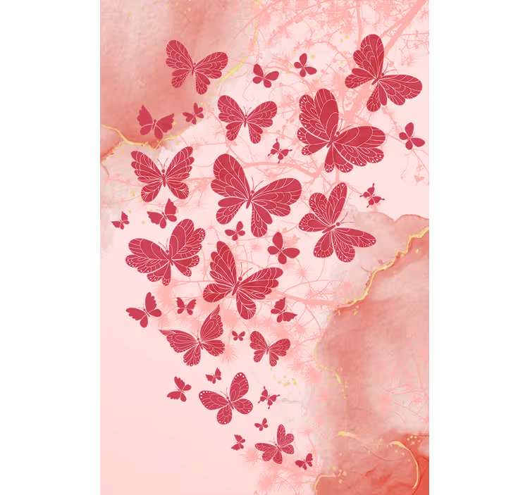 Store enrouleur papillons composition de coeurs roses - TenStickers