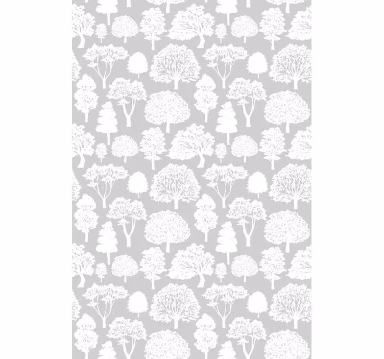 Store enrouleur arbre silhouettes grises et blanches - TenStickers
