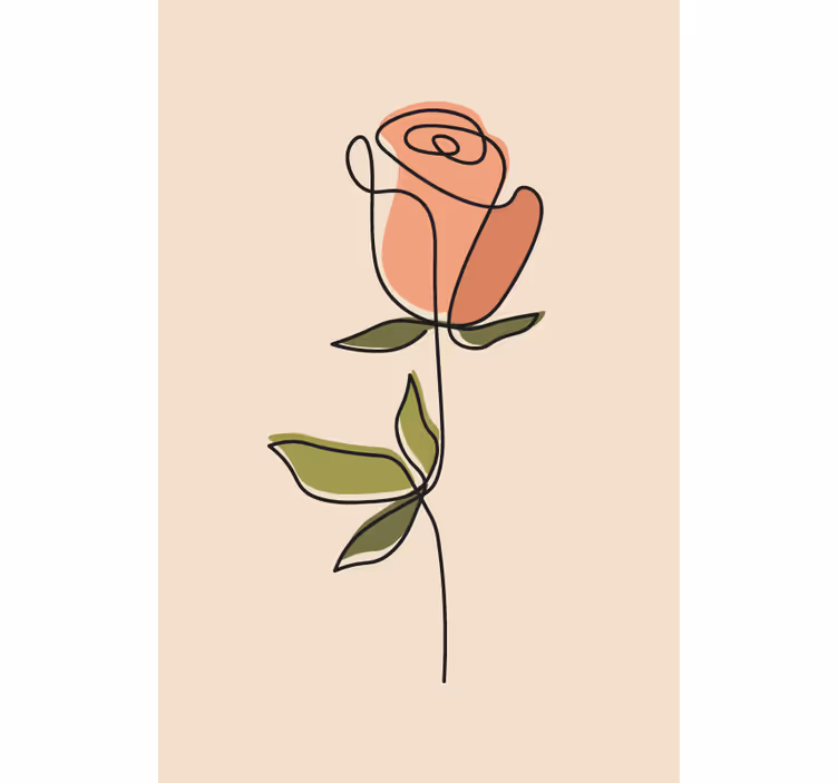 Store enrouleur fleur contour de rose - TenStickers