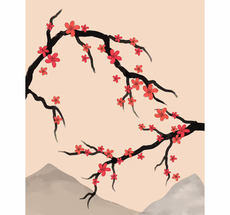 Store enrouleur chambre ado branches de sakura - TenStickers
