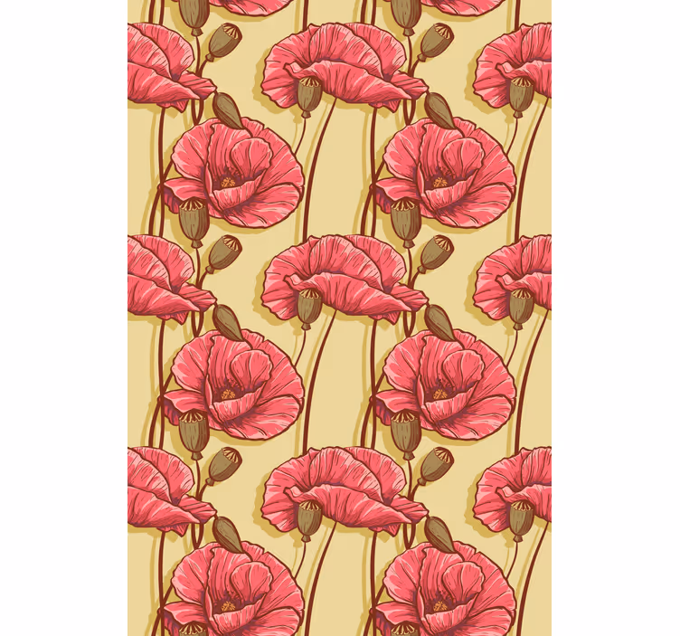 Stores fleurs sticker de coquelicots rouges vintage - TenStickers