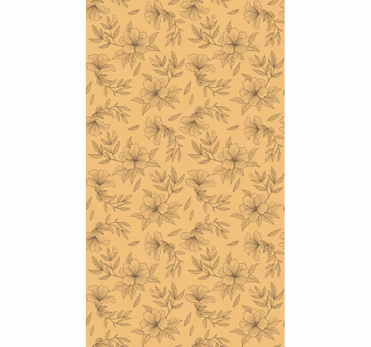 Store enrouleur fleur motifs stylisés beiges - TenStickers