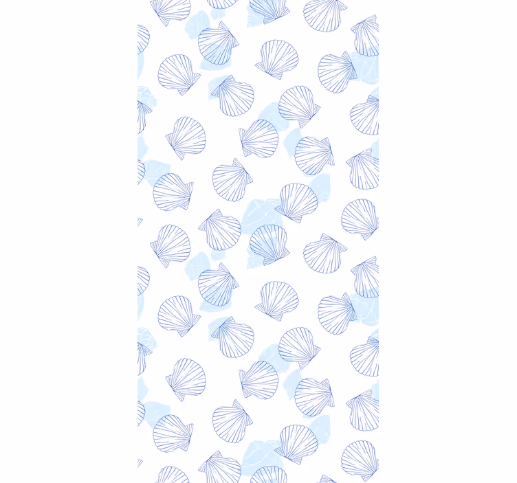 Store enrouleur animaux motif coquillage bleu - TenStickers