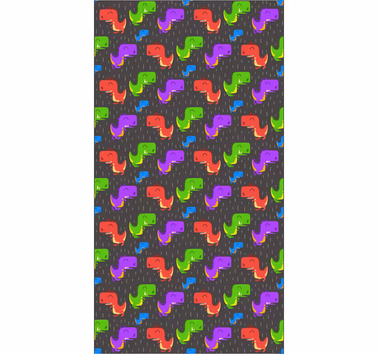Store enrouleur dinosaure motifs noirs colorés - TenStickers