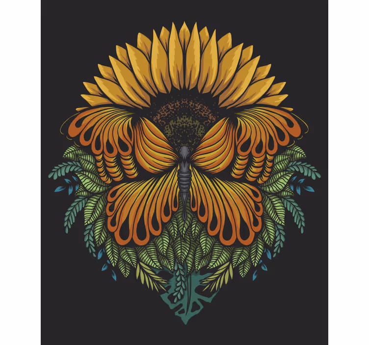 Store enrouleur papillons motif tournesol - TenStickers