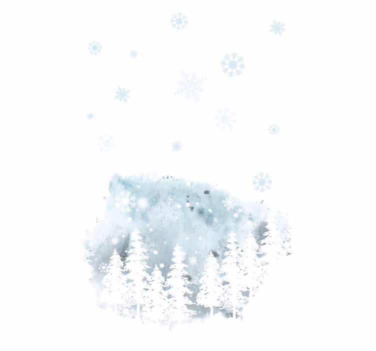 Stores enrouleur salon oeuvre de conifères d'hiver - TenStickers